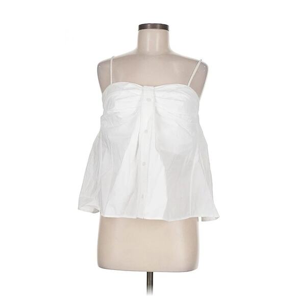 NWT Simkhai Women's Kenz Button Babydoll Tank Top White 2 - Picture 1 of 5